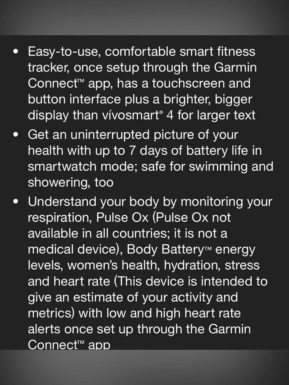 Ladies Garmin Vivosmart 5 with Case